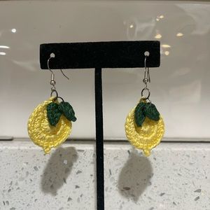 Handmade lemon earrings